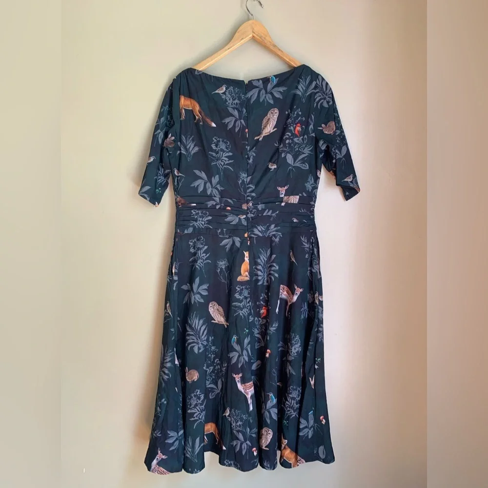 Eshakti wayward fancies animal woodland Print Dress medium - Picture 6 of 10
